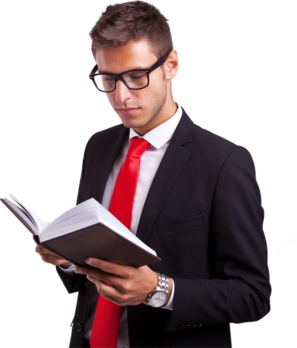 Businessman Reading Book PNG