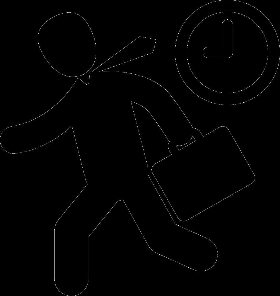 Businessman Rushing Against Time Icon PNG