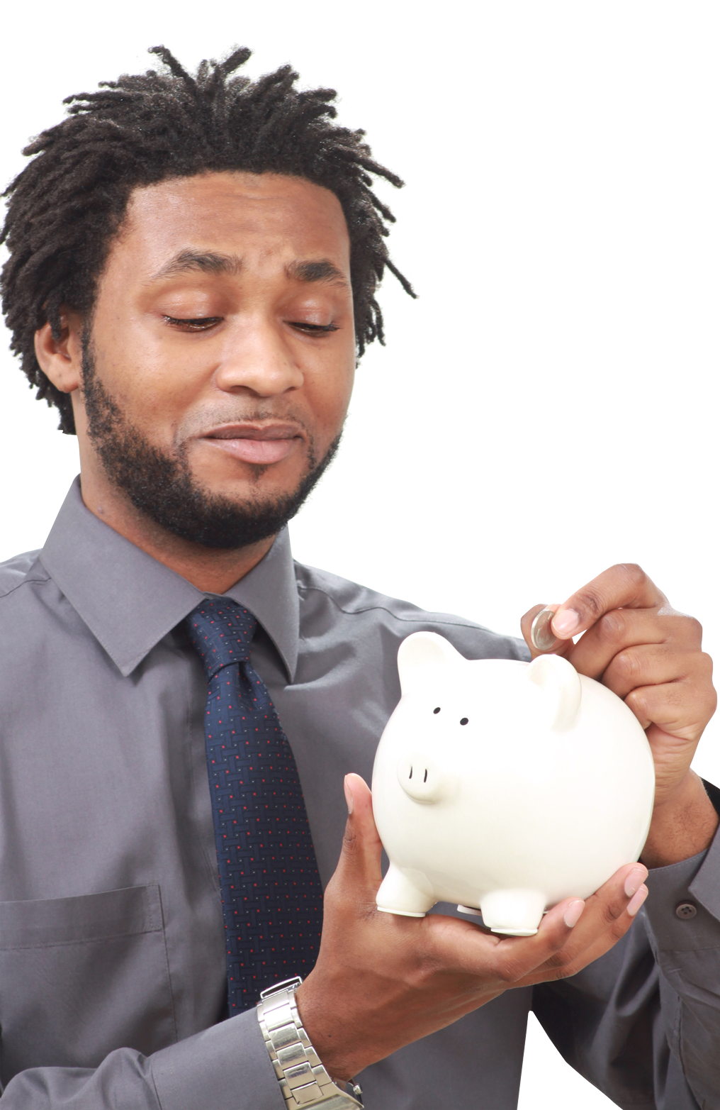 Businessman Saving Money Piggybank PNG