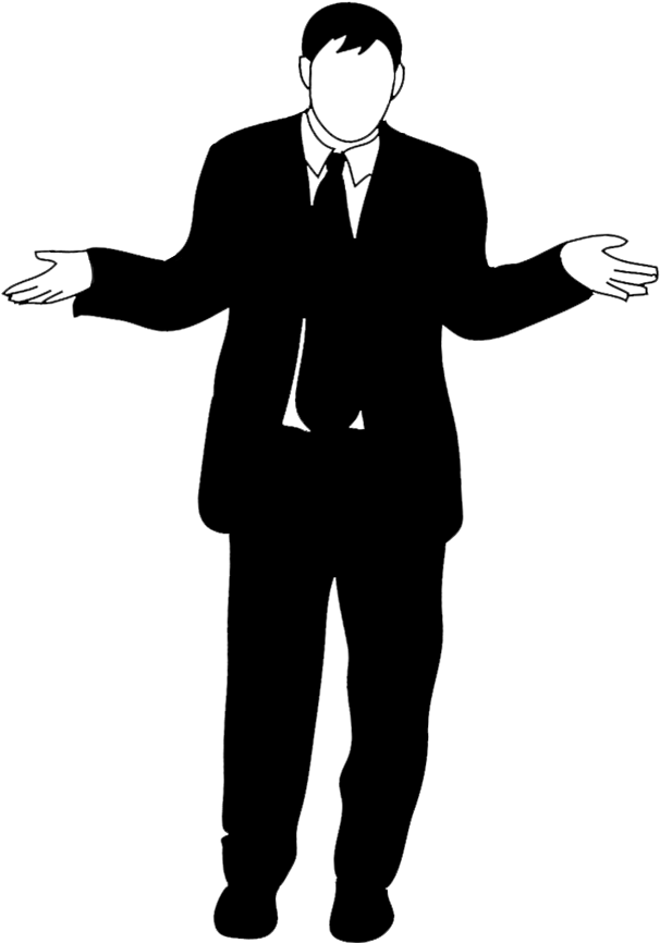 Businessman Silhouette Spread Arms.png PNG