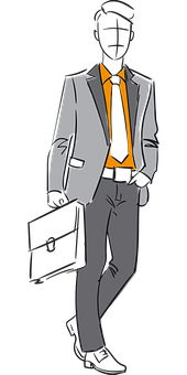 Businessman Silhouettewith Briefcase PNG