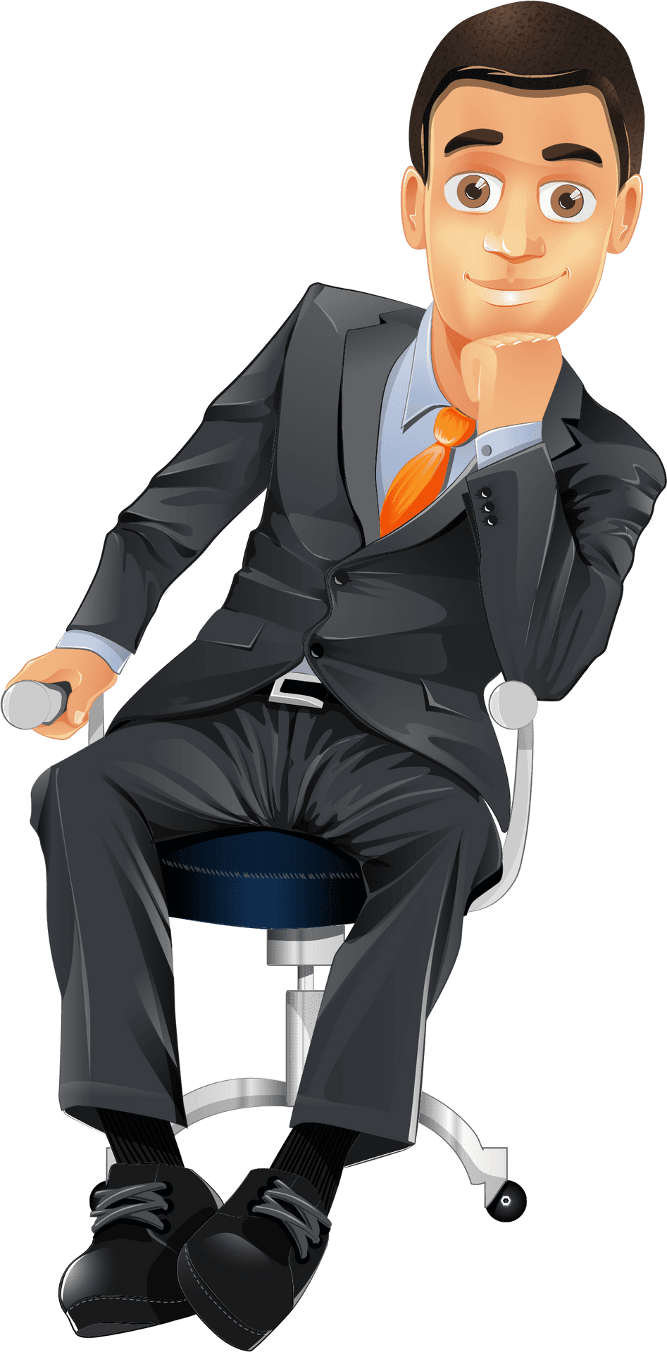 Businessman Sittingin Chair PNG