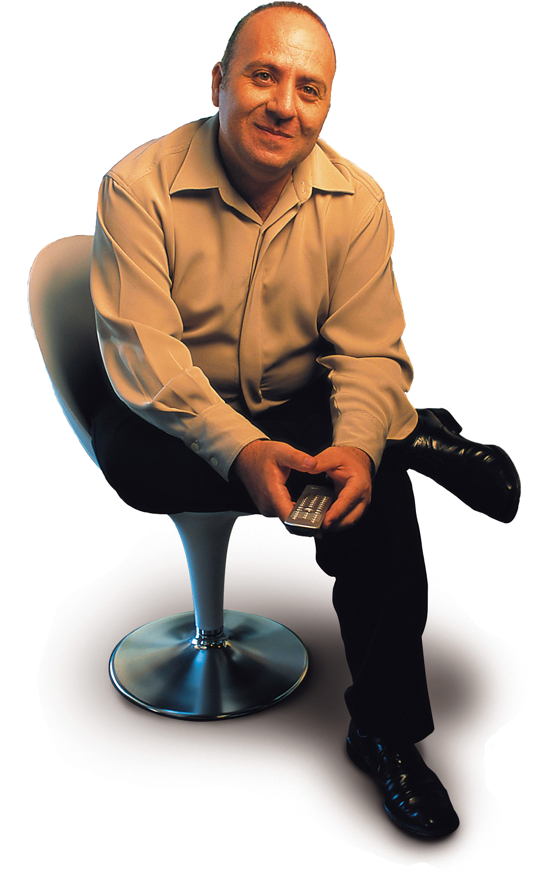 Businessman Sittingon Stool PNG