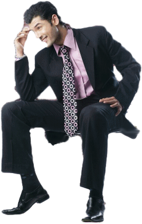Businessman Thinking Pose PNG