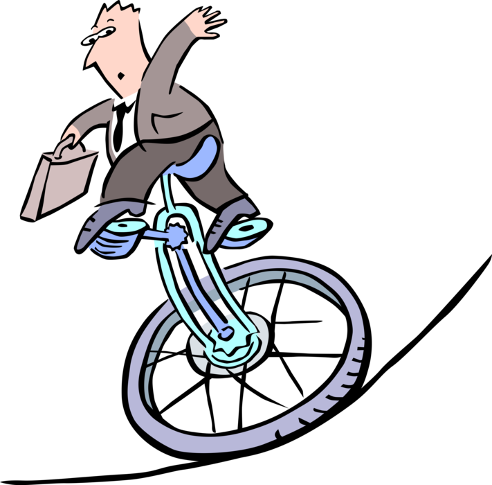 Businessman Unicycle Balance Act.png PNG