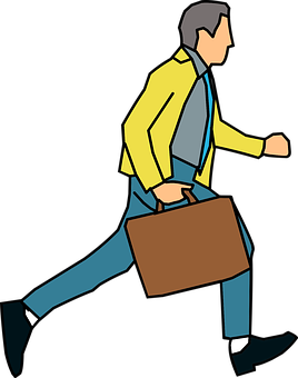 Businessman Walking Cartoon PNG