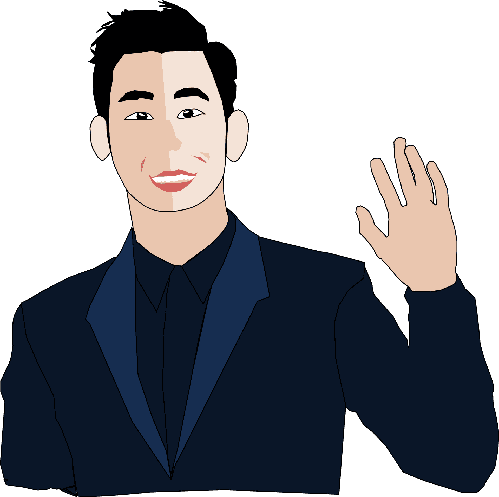 Businessman Waving Hand Clipart PNG