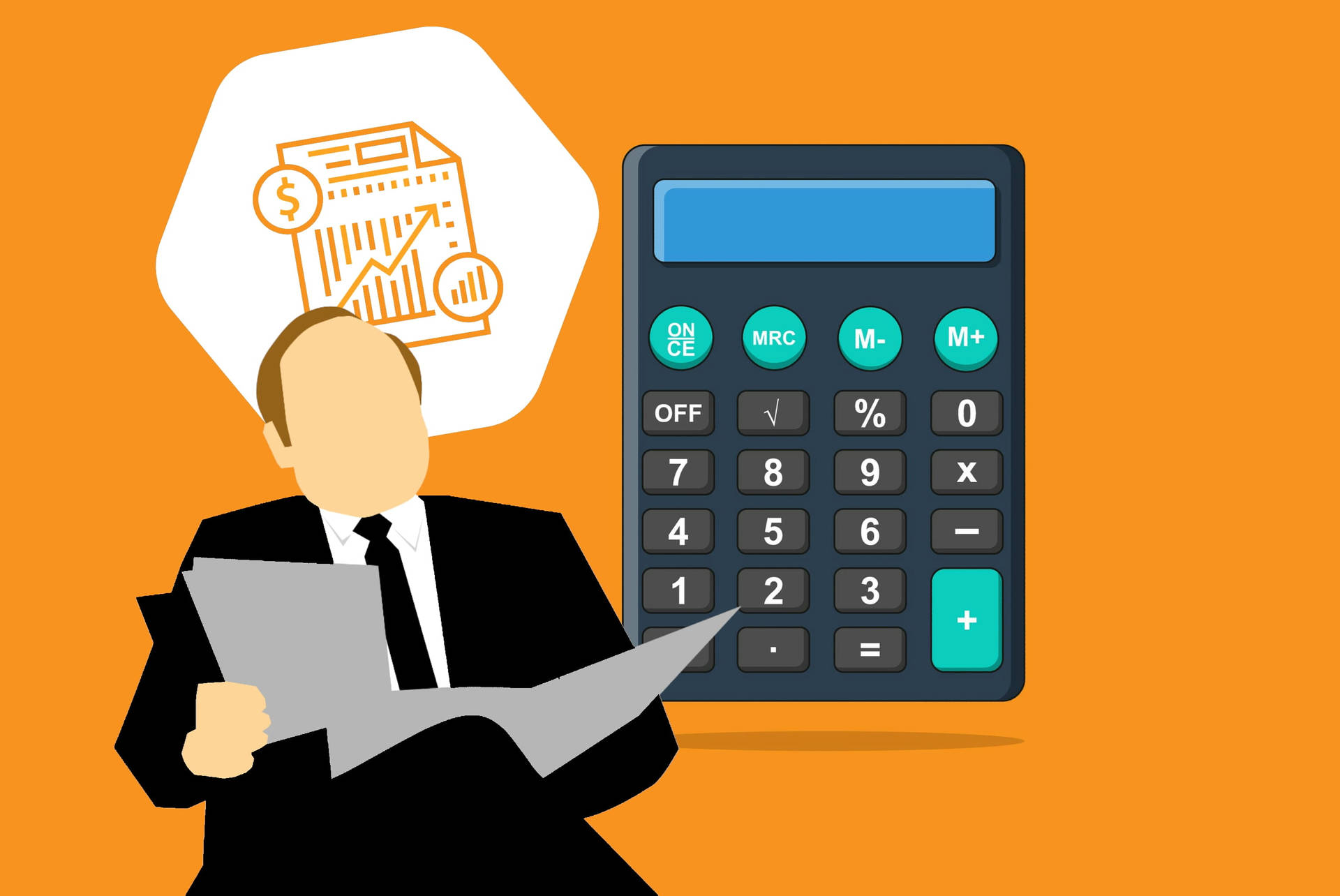 Businessman With Calculator Picture