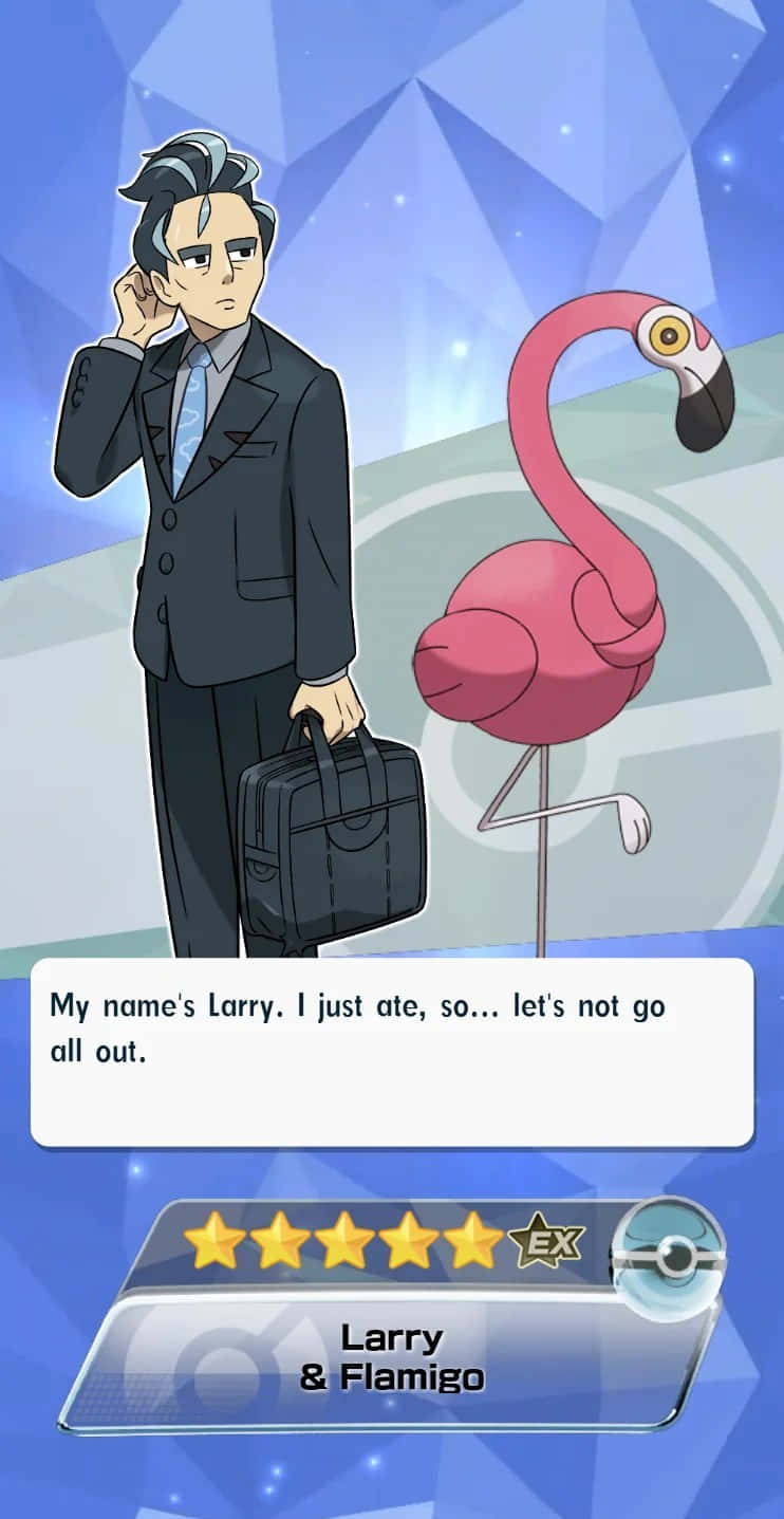 Businessmanand Flamingo Character Card Wallpaper