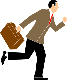 Businessmanin Hurry Vector PNG