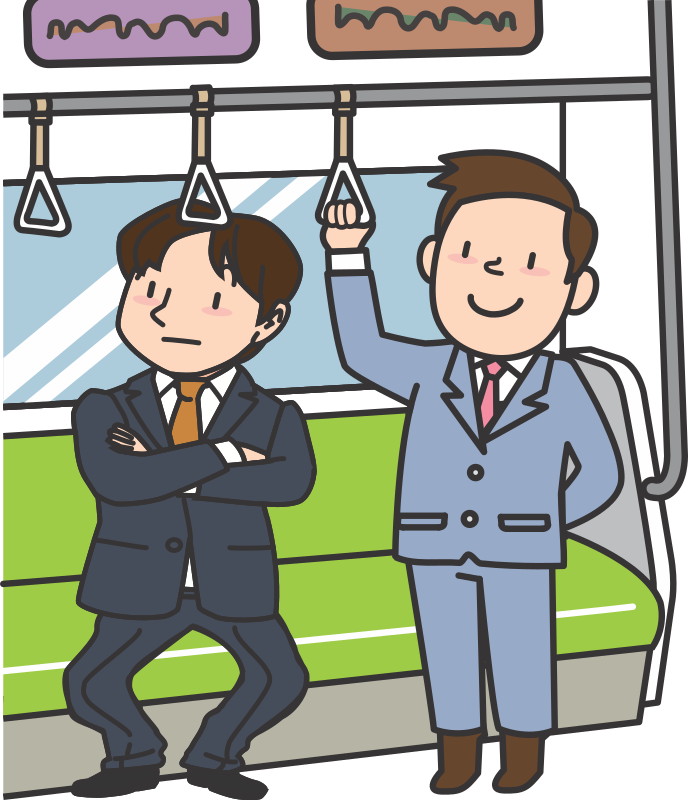 Businessmenin Subway Cartoon PNG