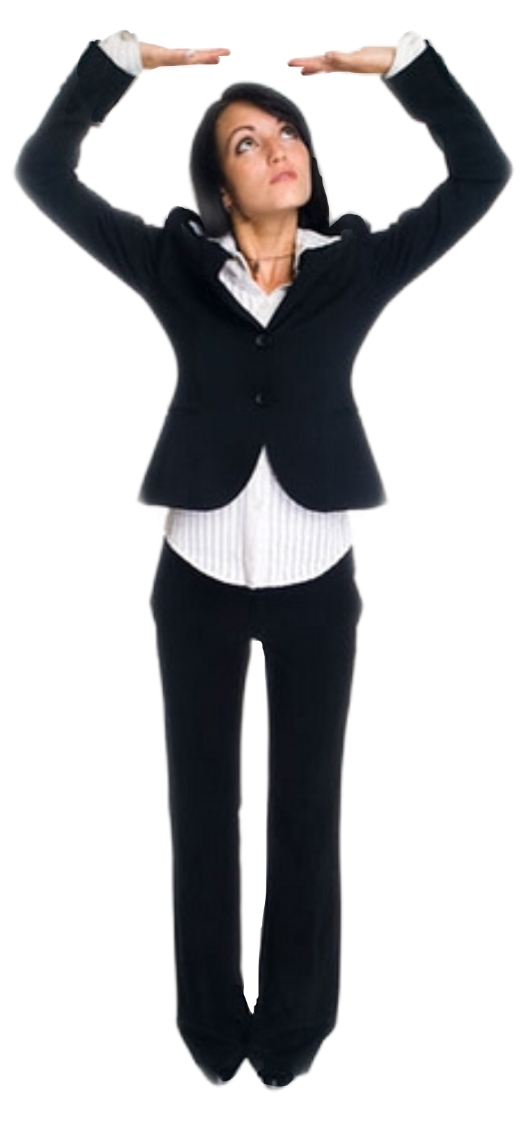 Businesswoman Heart Shape Pose PNG