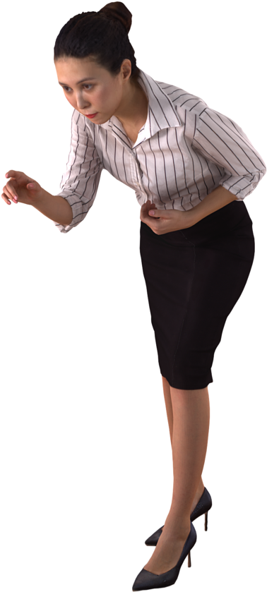 Businesswoman Leaning Forward Pose PNG