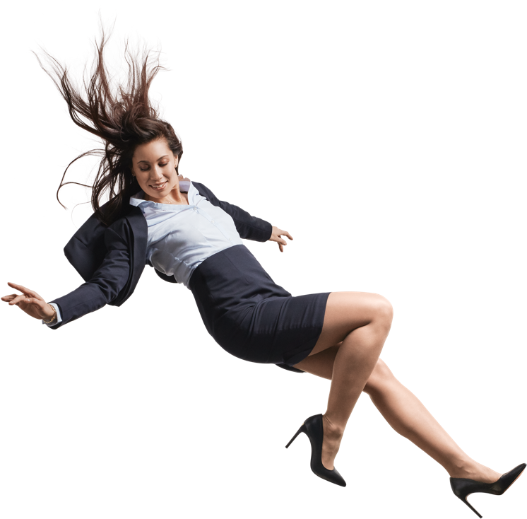 Businesswoman Levitation Concept PNG