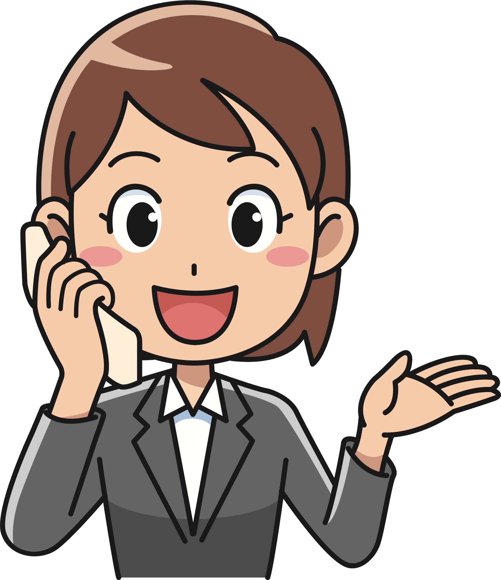 Businesswoman Phone Clipart PNG