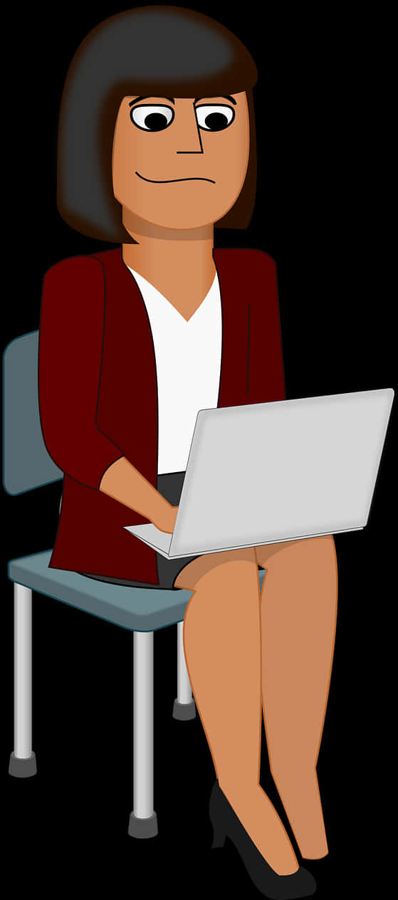 Businesswoman Using Laptop PNG