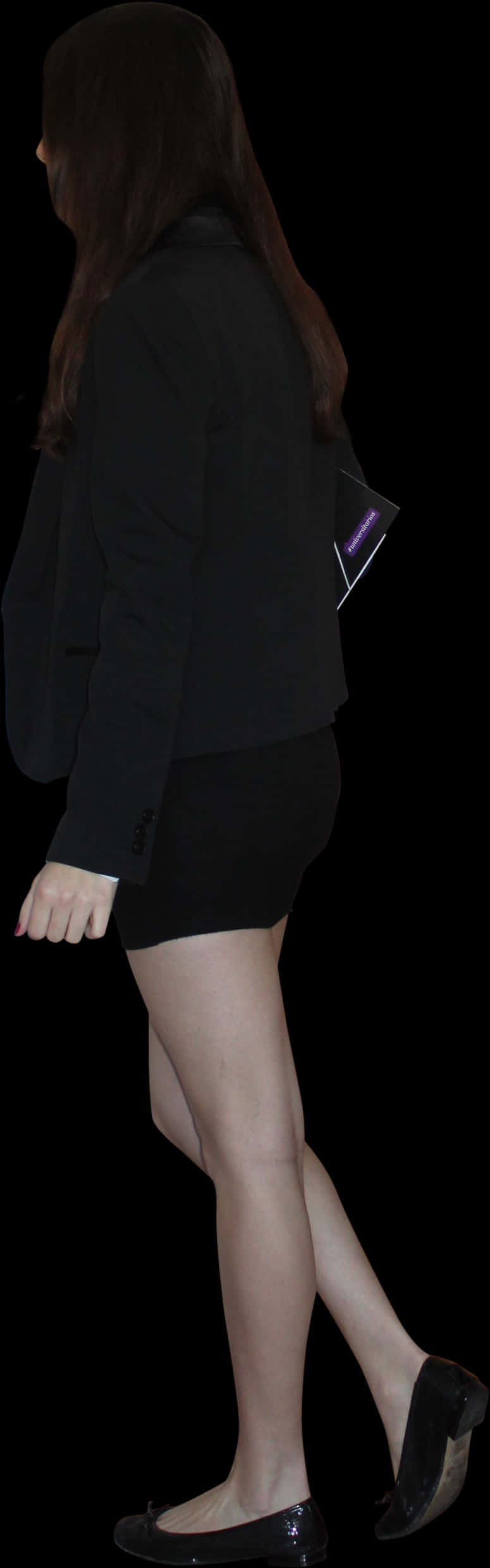 Businesswoman Walking Side View PNG