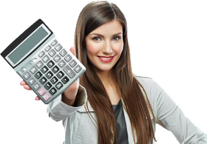 Businesswomanwith Calculator PNG