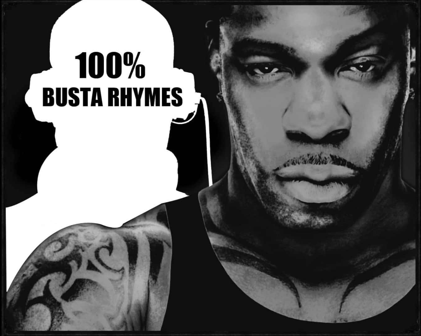 Download Busta Rhymes Blackand White Portrait Wallpaper | Wallpapers.com