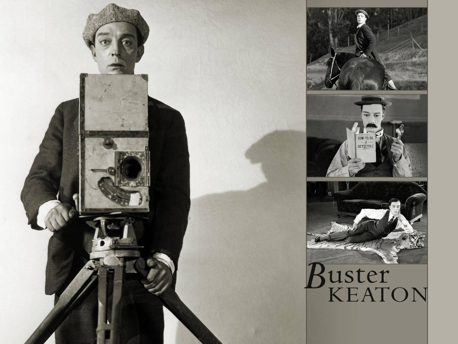 Collageclásico De Fotos De Buster Keaton. Fondo de pantalla