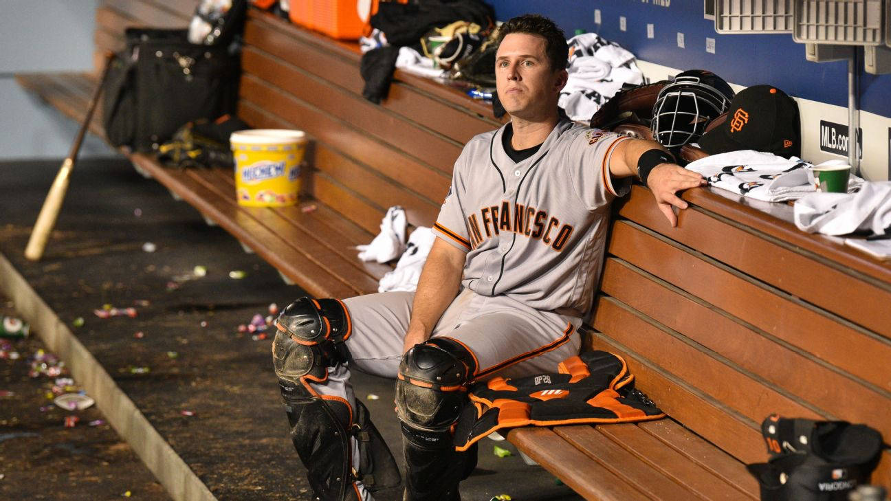 Download Buster Posey Off Bench Wallpaper