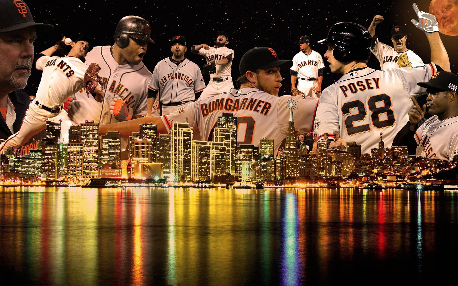 Download Buster Posey Photo Collage Wallpaper