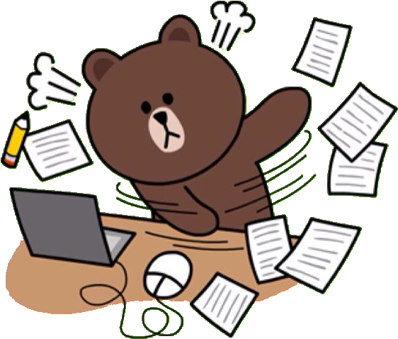 Busy Bear At Work Illustration PNG