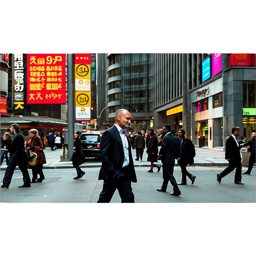 Busy City Street Scene Png Wbl PNG