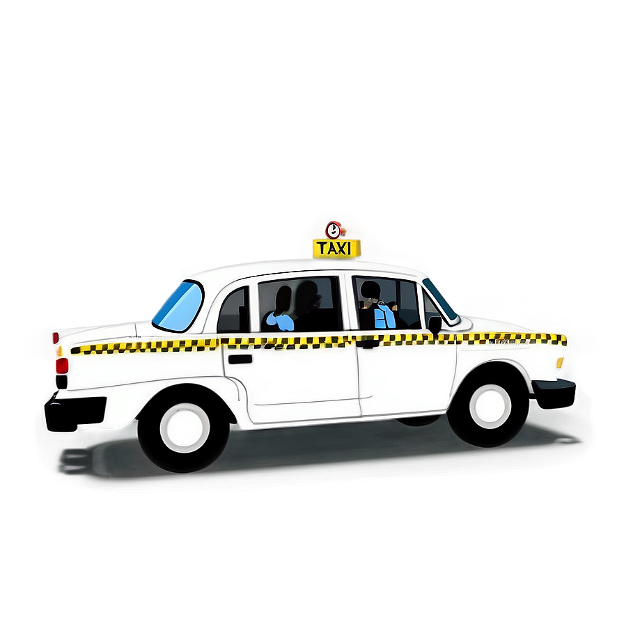 Busy City Taxi Scene Png Kle PNG