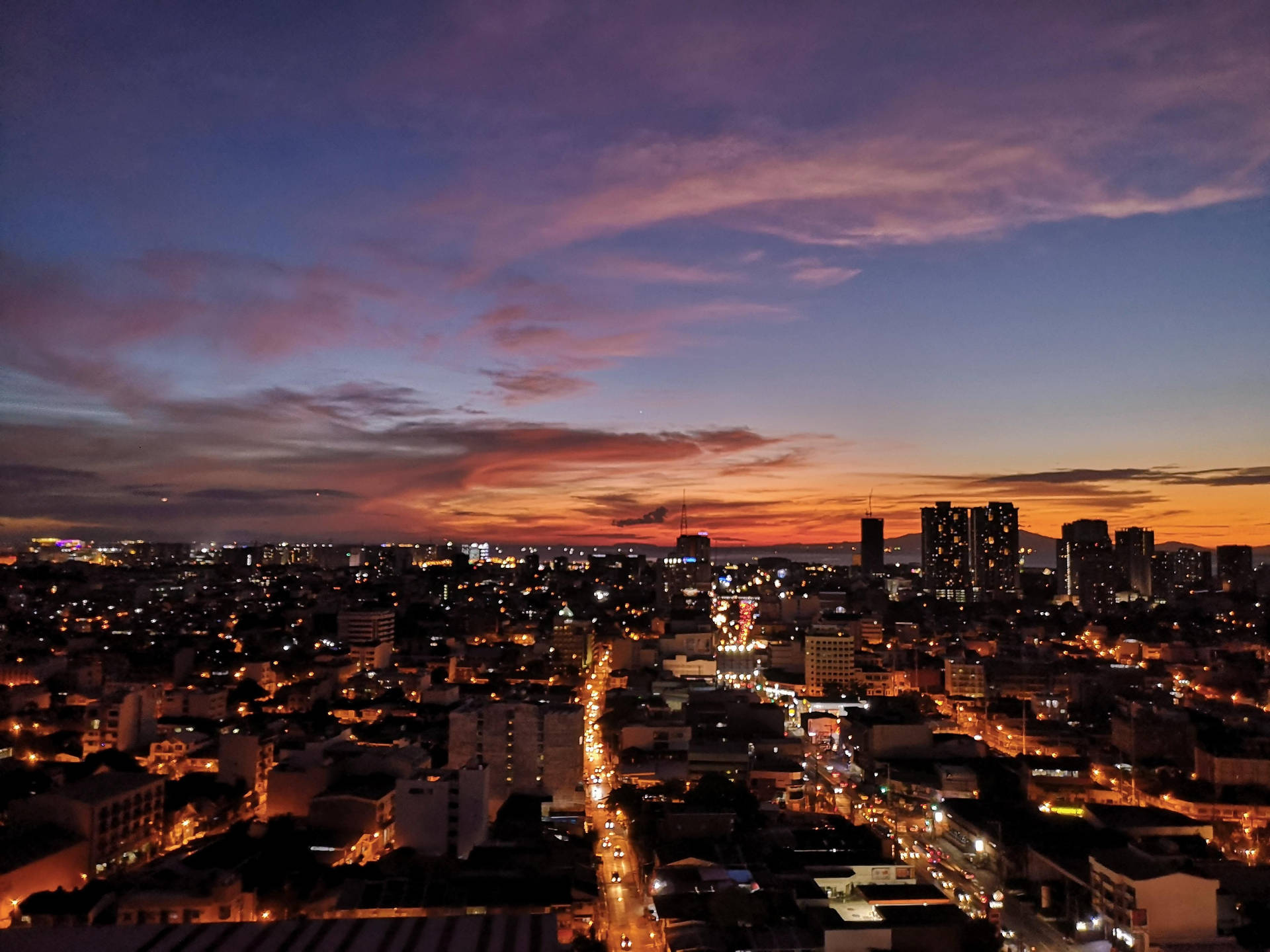 Occupato Manila Nightscape Sfondo