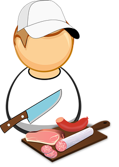Butcher Boy Cartoon Clipart PNG