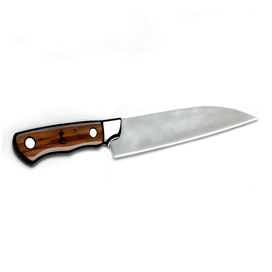 Butcher Knife With Wooden Handle Png 06132024 PNG