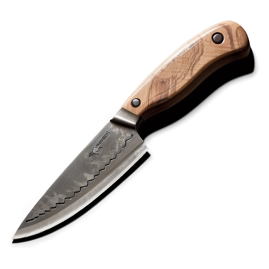 Butcher Knife With Wooden Handle Png Fks PNG