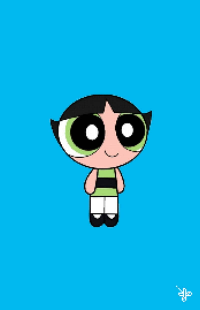 Unpersonaje De Dibujos Animados Con Una Camiseta Verde Y Pantalones Negros. Fondo de pantalla