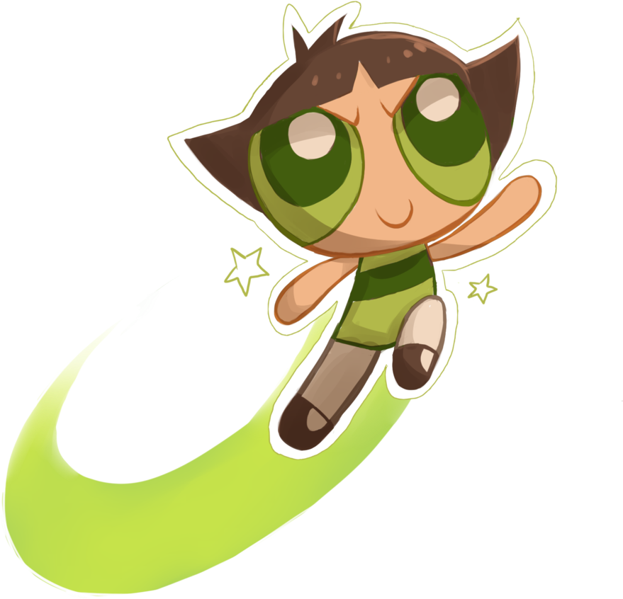 Buttercup Flying Powerpuff Girls PNG