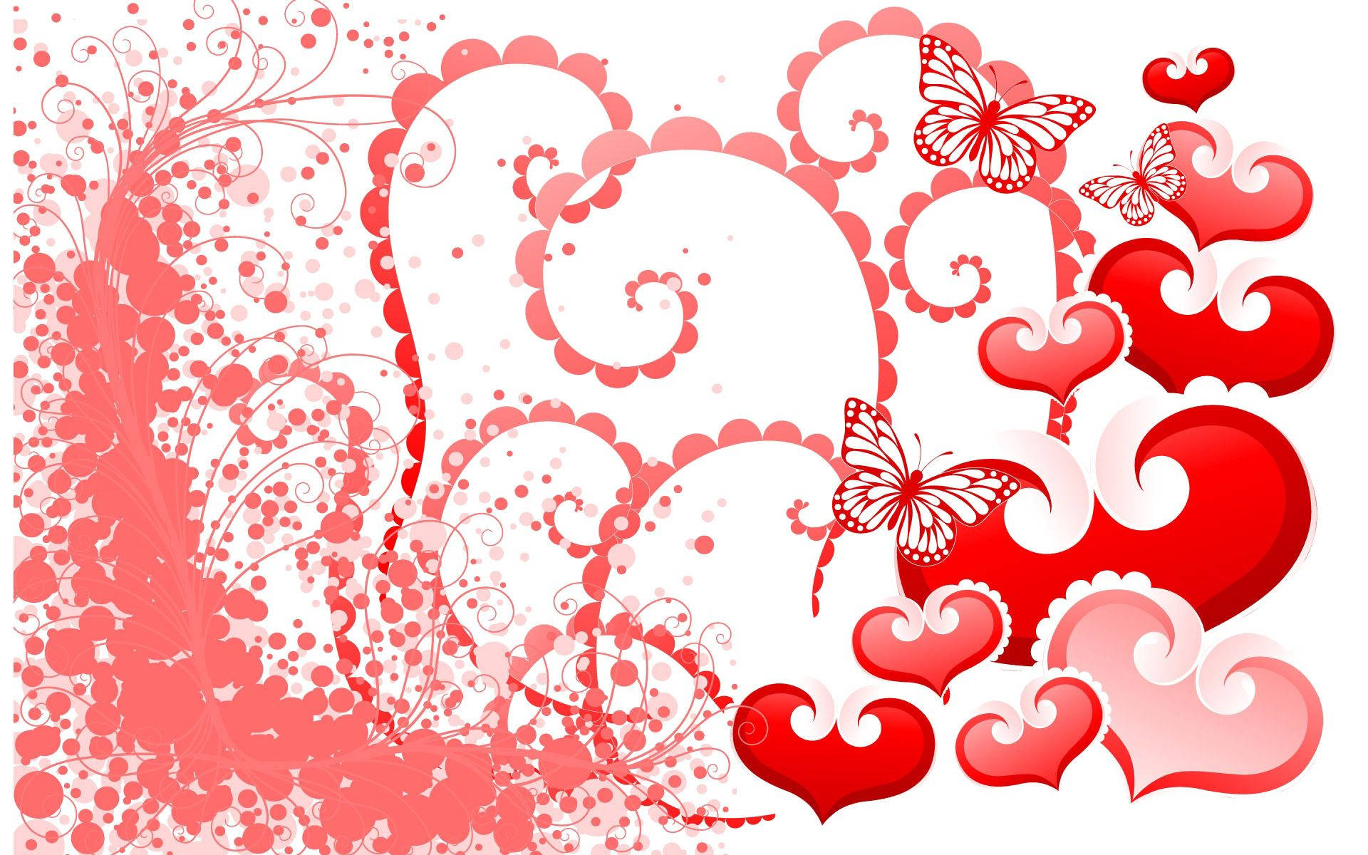 Butterflies And Hearts For Valentine's Day Wallpaper