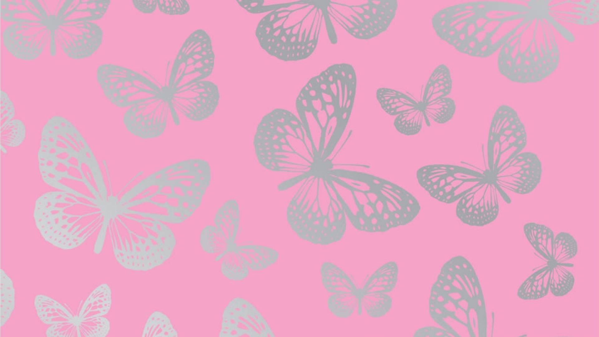Butterflies In Aesthetic Pink Wallpaper