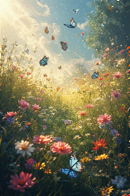 Butterflies In Summer Meadow Dreamy 4k Wallpaper