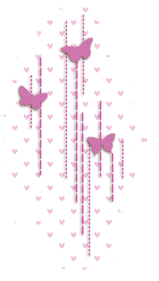 Butterfliesand Hearts Glitter Overlay PNG