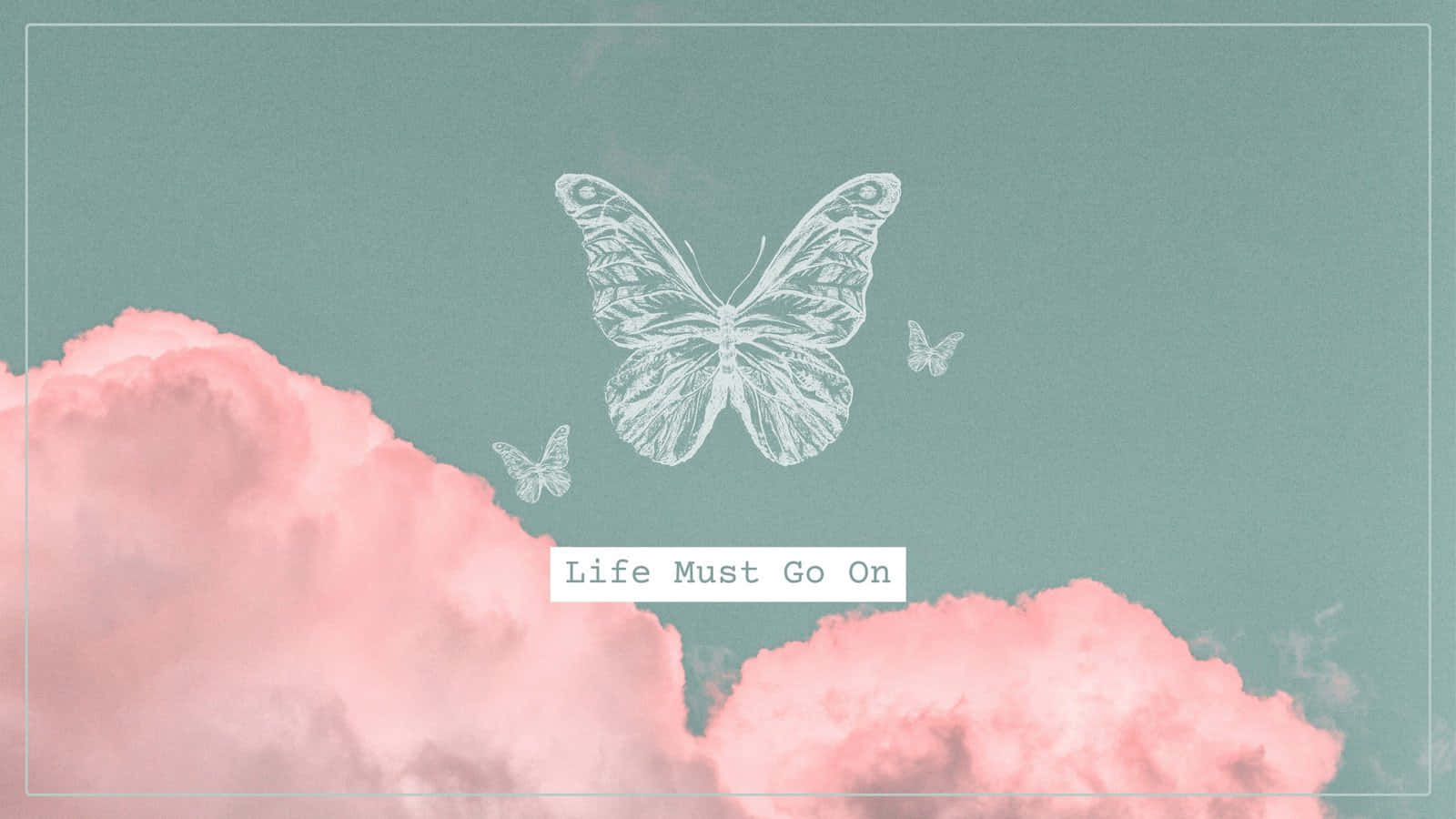 Butterfly And Clouds Desktop Pink Aesthetic Wallpaper