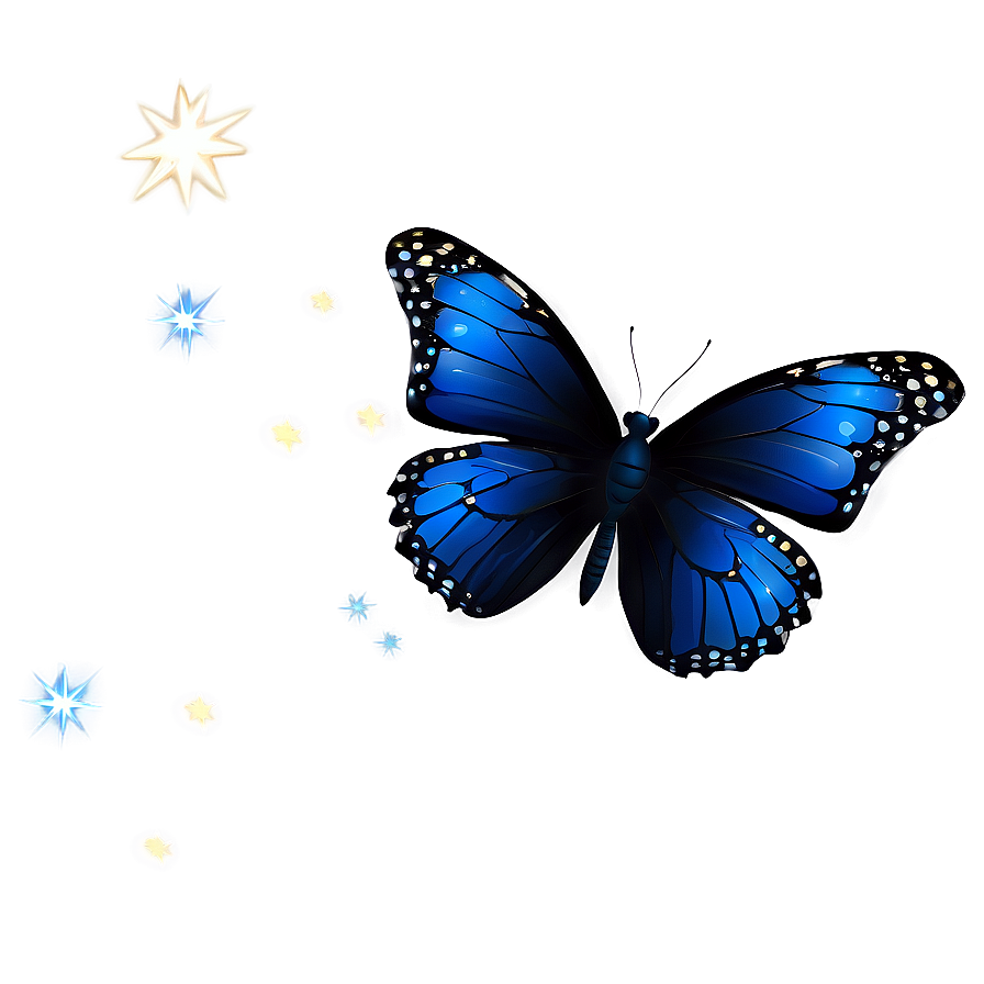 Butterfly And Stars Png 04292024 PNG