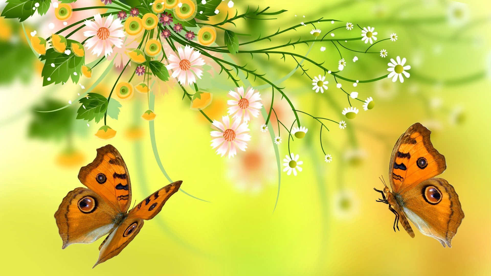 Colorful Butterflies Art Wallpaper