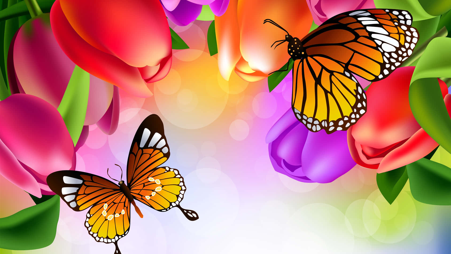 Beautiful Handcrafted Butterfly Art" Wallpaper