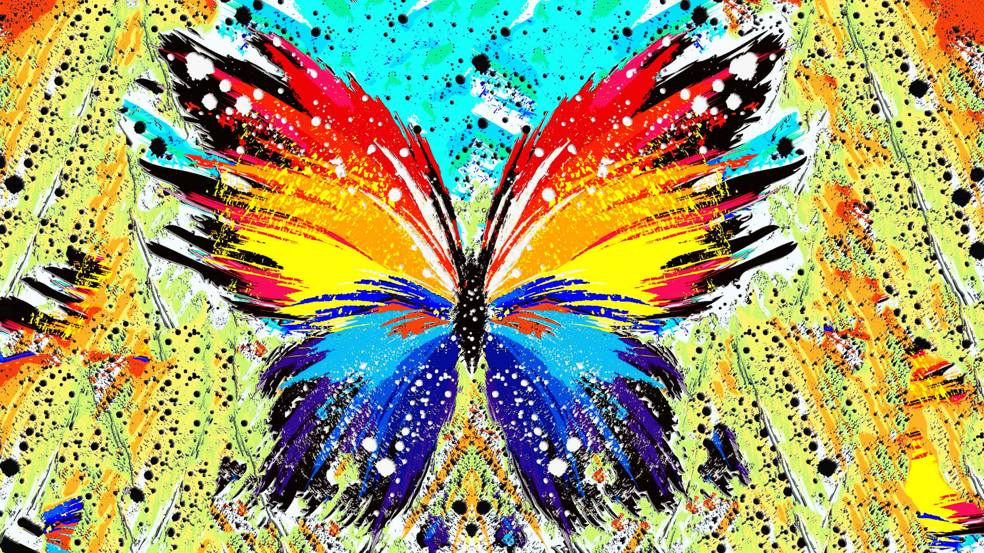 Colorful Butterfly Artwork Wallpaper