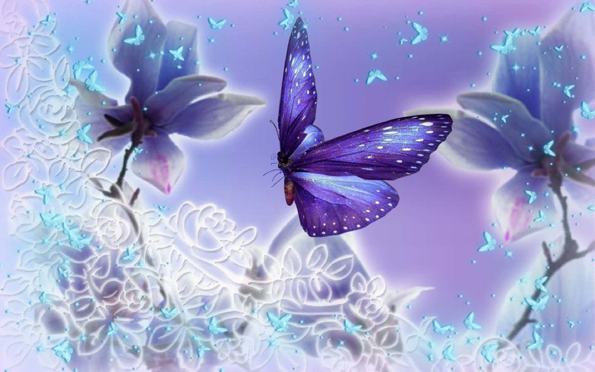 "Beautiful Butterfly against a Blurry Pastel Background"
