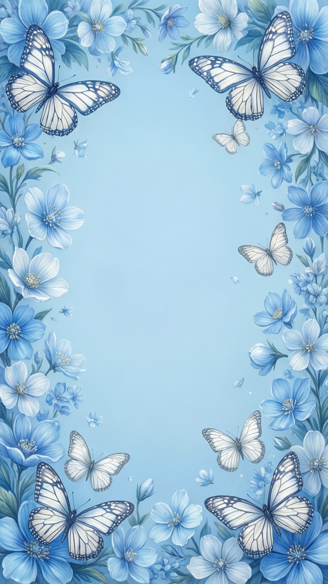 Butterfly Blue Border Taustakuvat