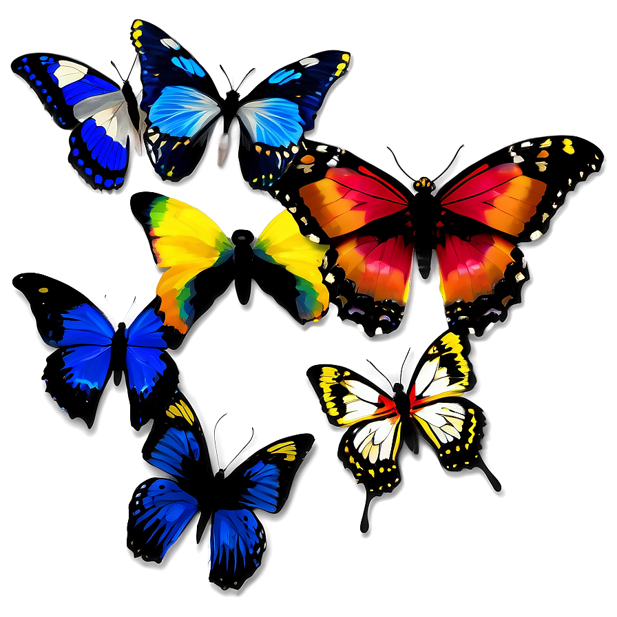 Butterfly Collection Set Png 04292024 PNG