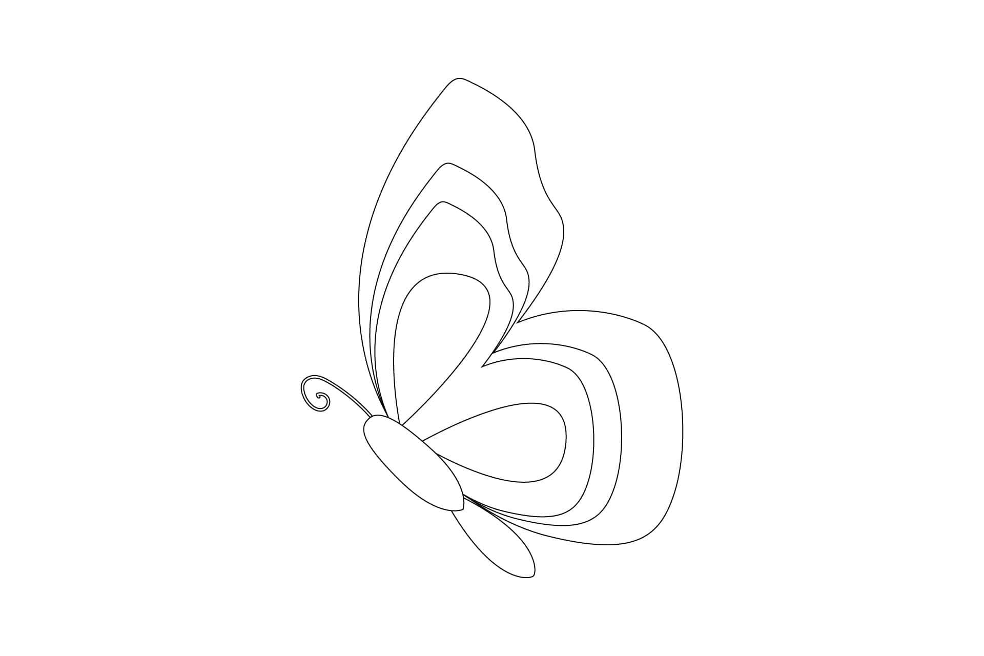 Beautiful Butterfly Coloring Page" Wallpaper