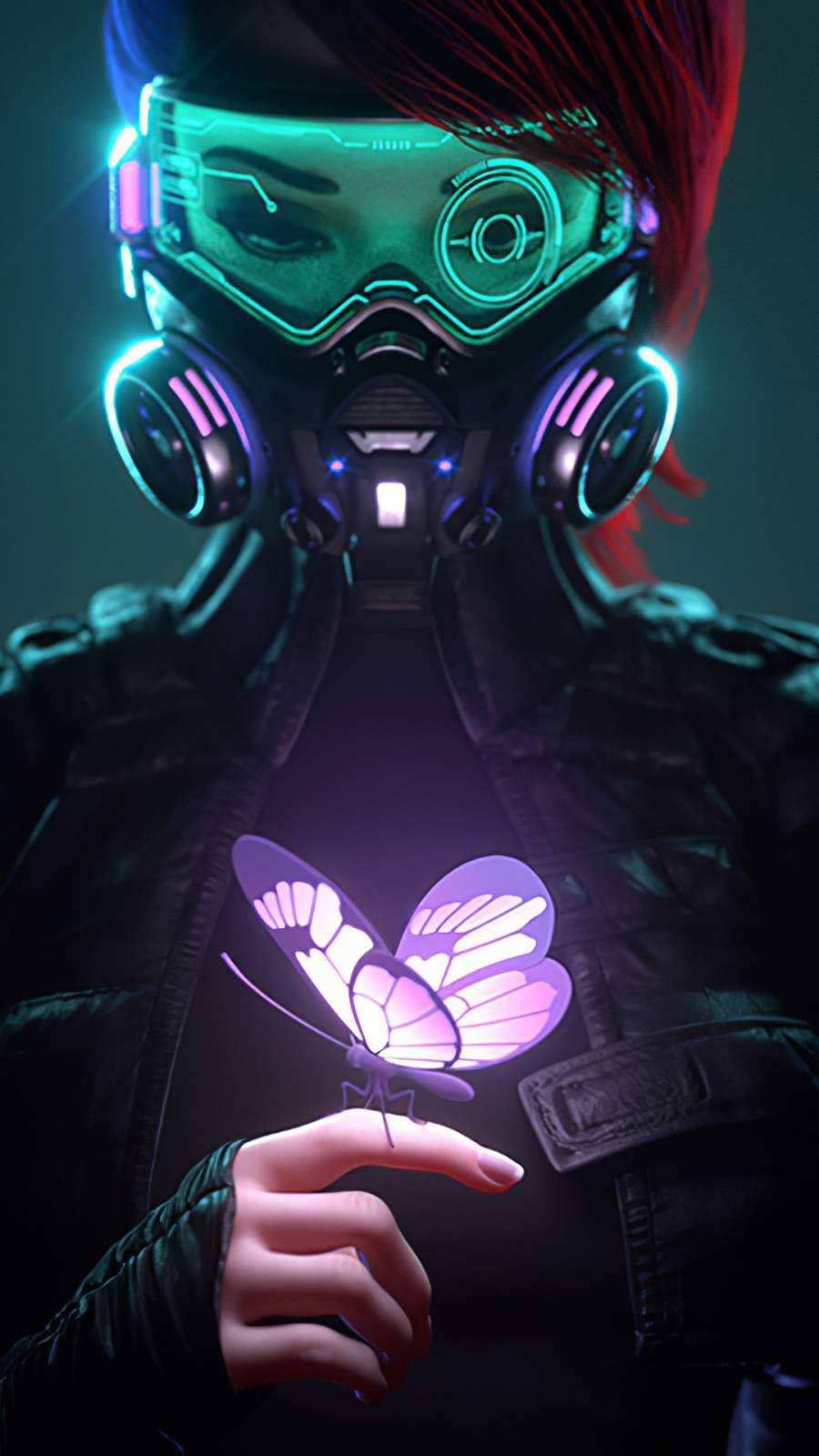 Butterfly Cyberpunk iPhone X Wallpaper