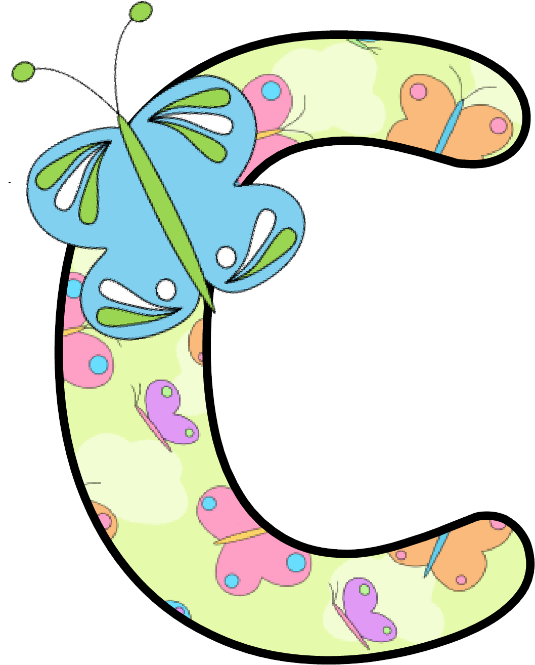 Butterfly Decorated Letter B PNG